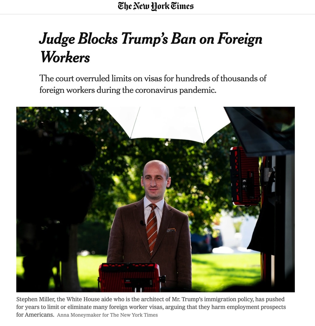 The New York Times Work and Travel Suspension